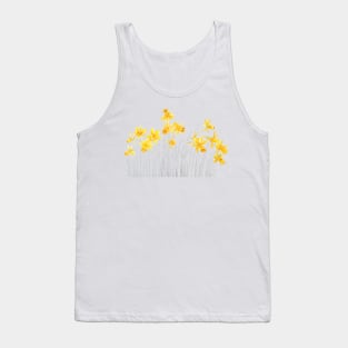 yellow daffodils field watercolor and pencil Tank Top